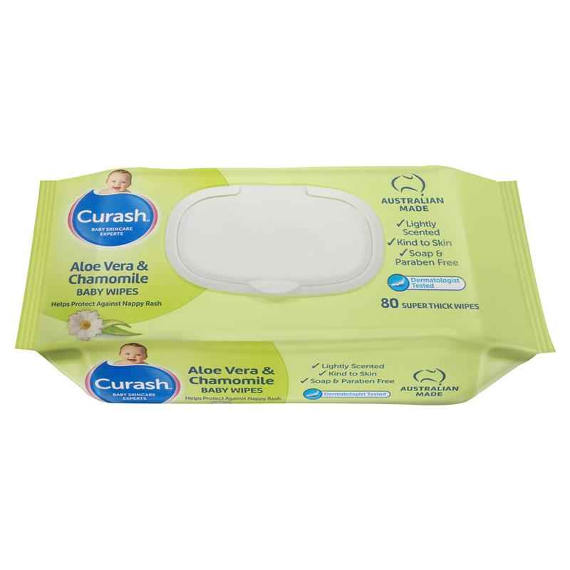 Curash Babycare Aloe Vera & Chamomile Wipes 80
