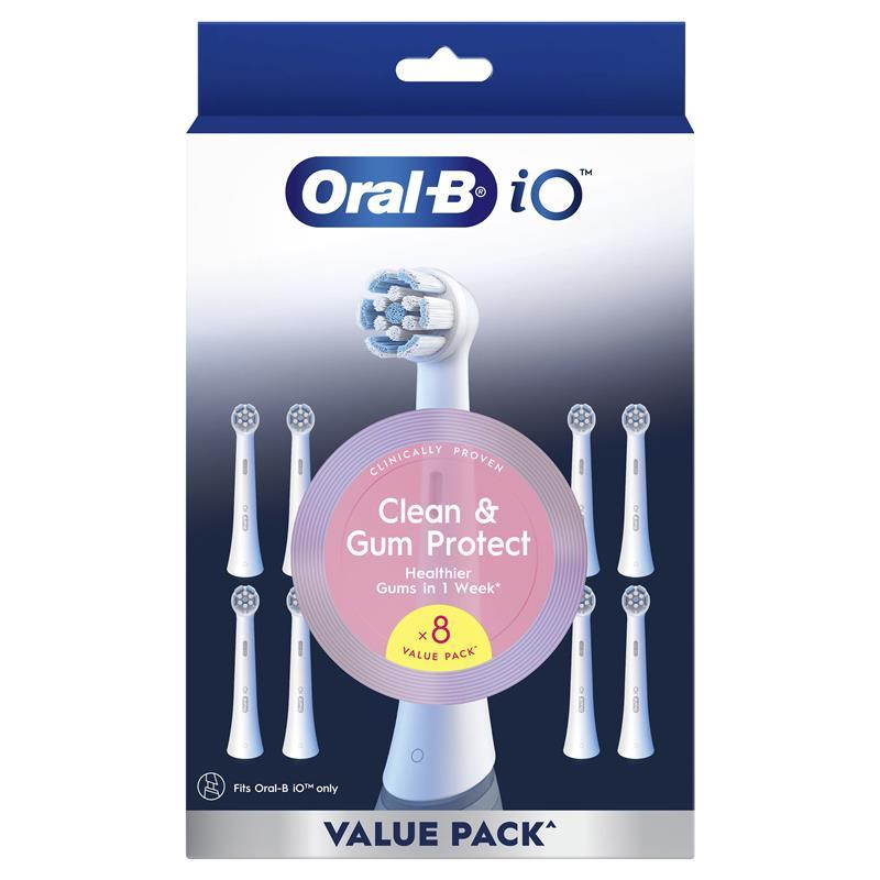 Oral B Power Toothbrush iO Clean & Gum Protect Refills White 8 Pack