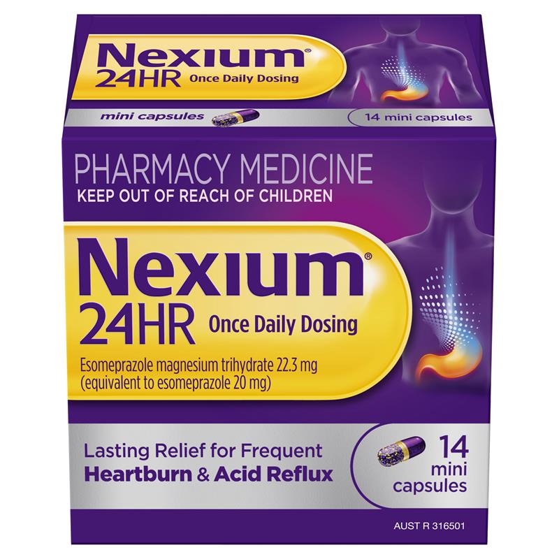 Nexium 24hr Heartburn & Acid Reflux Relief 20mg Mini 14 Capsules