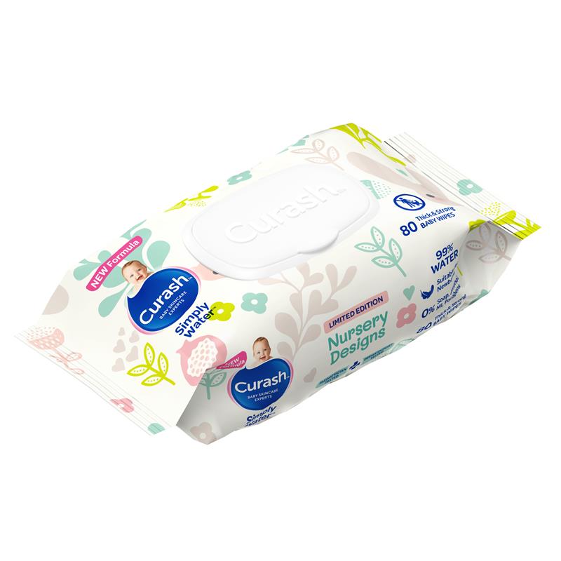 Curash Simply Water Wipes Bunny's Limited Edition 80 Pack