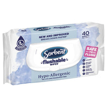 Sorbent Flushable Wipes Hypo Allergenic 40 Pack - GimmeNow