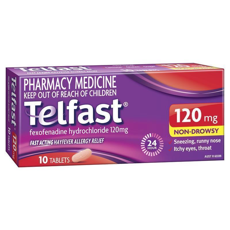 Telfast Hayfever Allergy Tablets 120mg 10 Pack