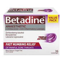 Betadine Sore Throat Anaesthetic Berry 36 Lozenges