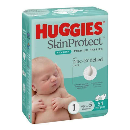 Huggies Ultimate Nappies Size 1 Newborn-5kg Bulk 54 Pack