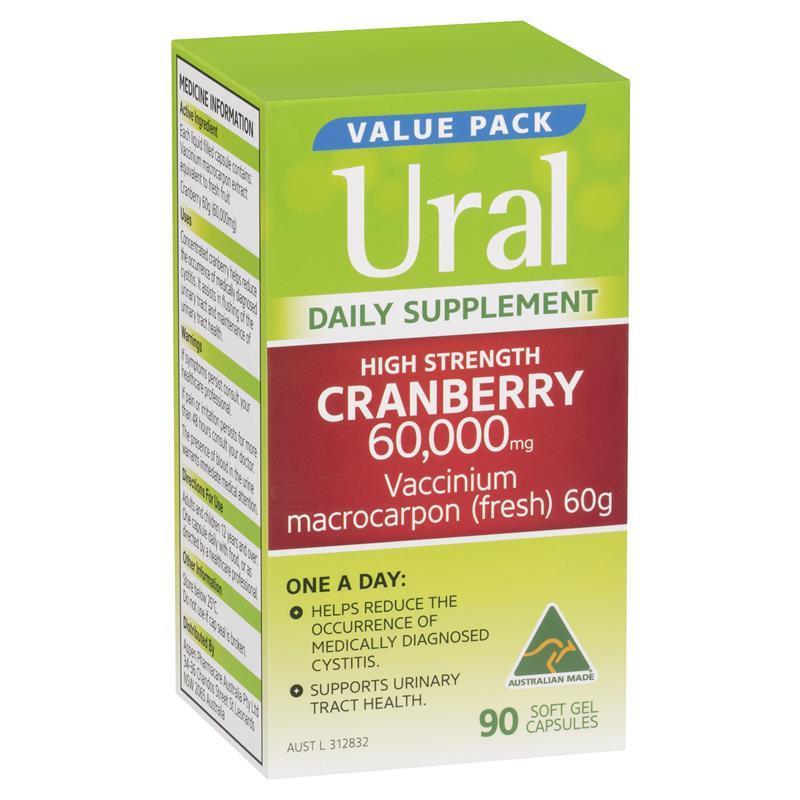 Ural High Strength Cranberry 60000mg 90 Capsules - GimmeNow