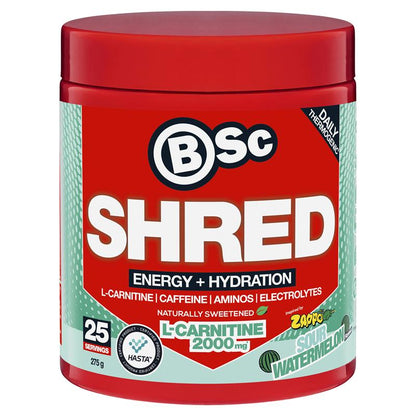BSc Energy Shred + Hydration Powder Zappo Sour Watermelon 275g