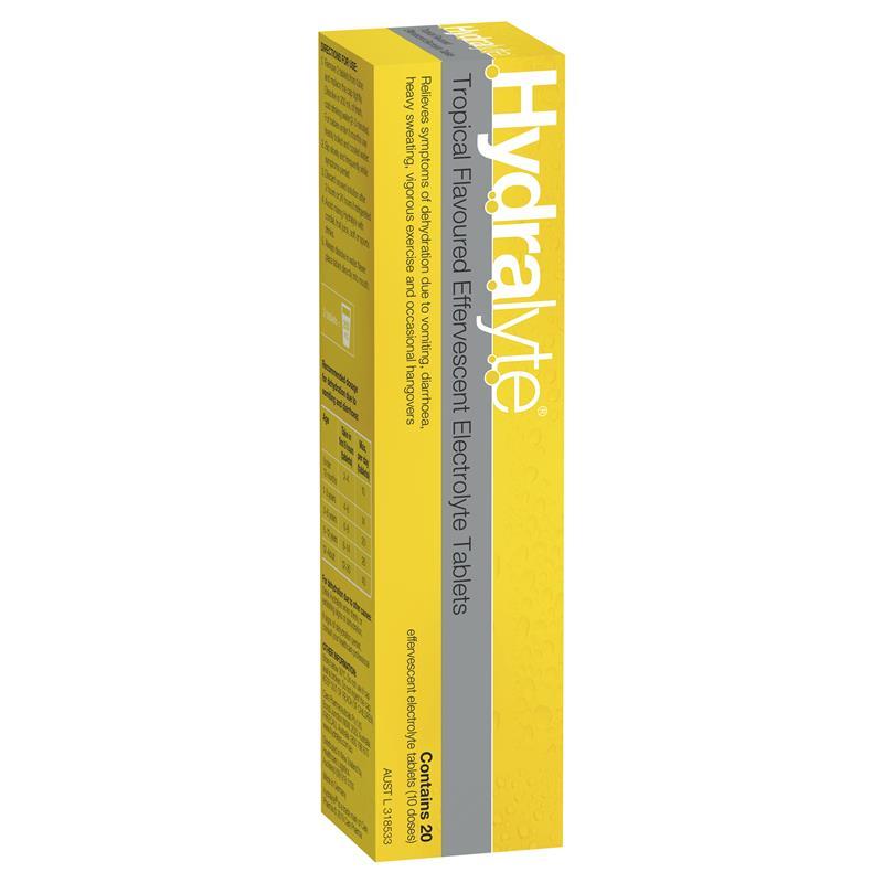 Hydralyte Electrolyte Effervescent Tropical 20 Tablets - GimmeNow