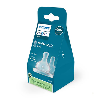 Avent Teat Silicone 6M+ Fast Flow 2 Pack