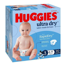 Huggies Ultra Dry Nappies Boy Size 3 Jumbo 90 Pack