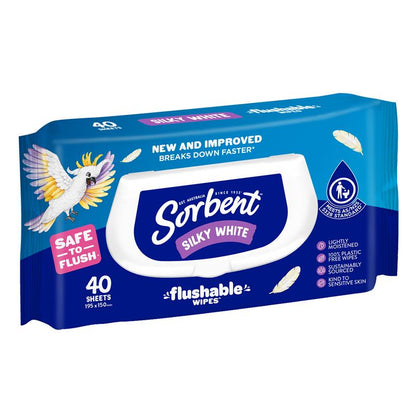 Sorbent Flushable Wipes 40 Pack