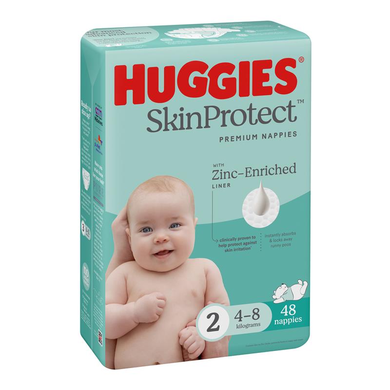 Huggies Skin Protect Nappies Size 2 Infant 4-8kg Bulk 48 Pack