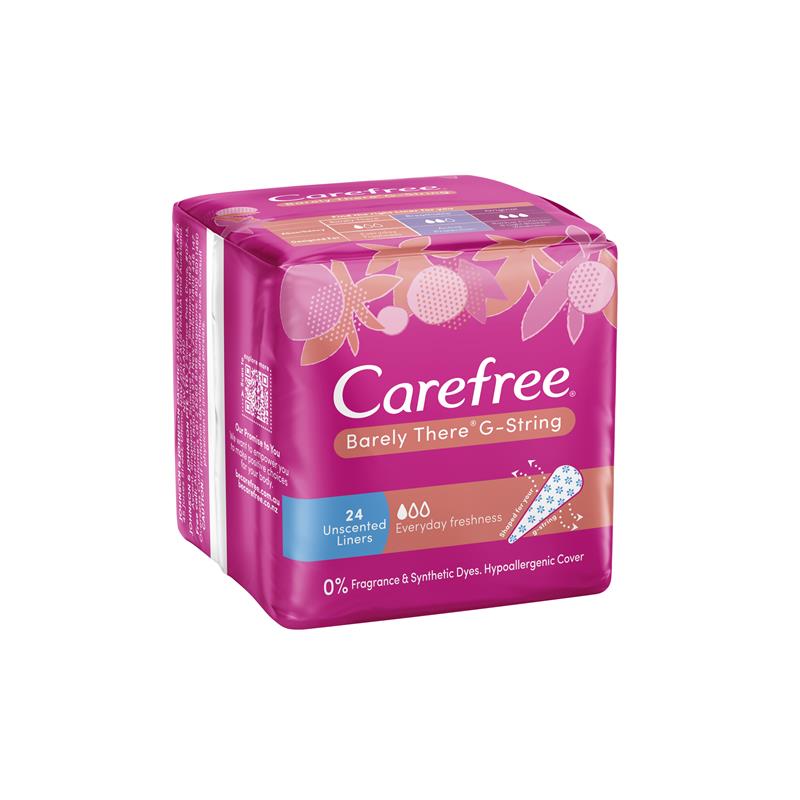Carefree Barely There G-String Unscented Panty Liners 24 Pack