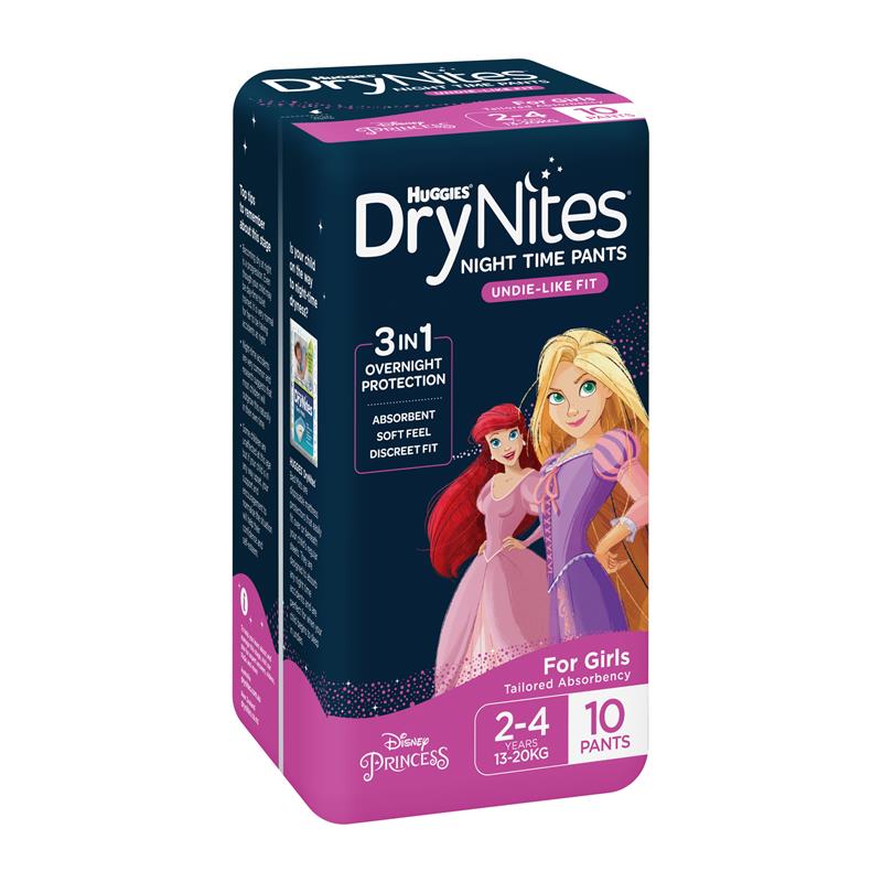 DryNites Night Pants Girl 2-4 Years (13-20kg) 10 Pack