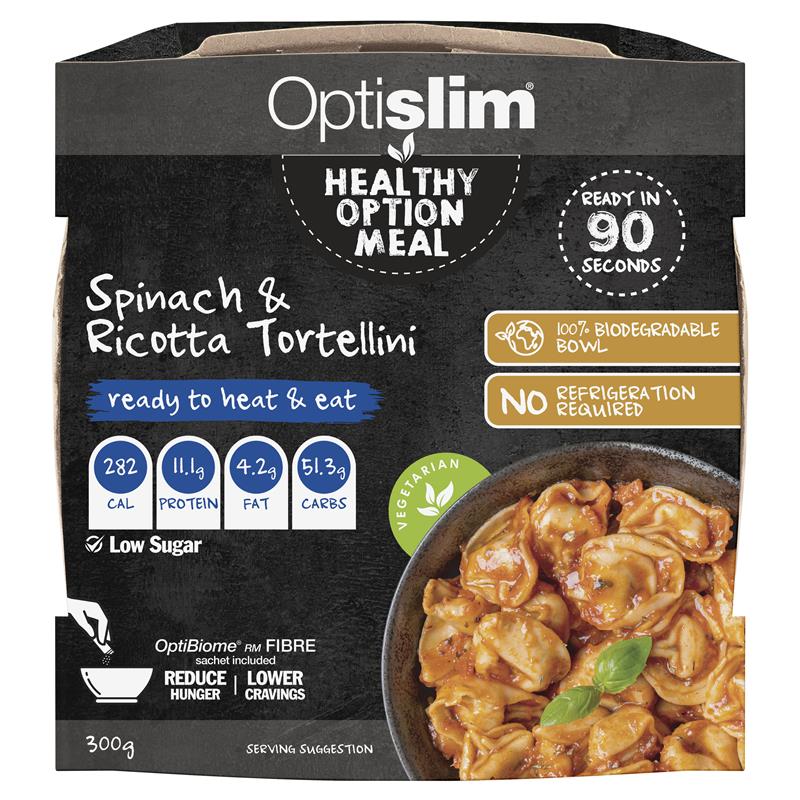 Optislim Healthy Option Meal Spinach & Ricotta Tortellini 300g NEW