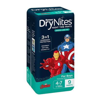 Night Time Pants for Boys, 4-7 Years, 9 Pack