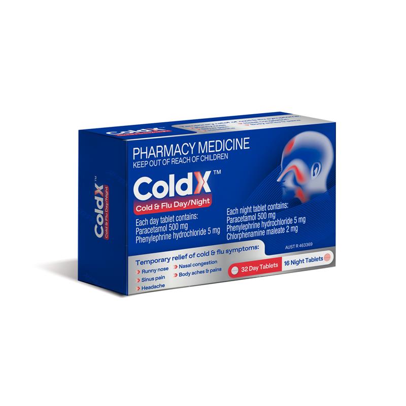 ColdX Cold & Flu Tablets Day & Night 48 Tablets
