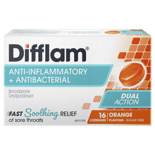 Difflam Sore Throat Sugar Free Orange 16 Lozenges