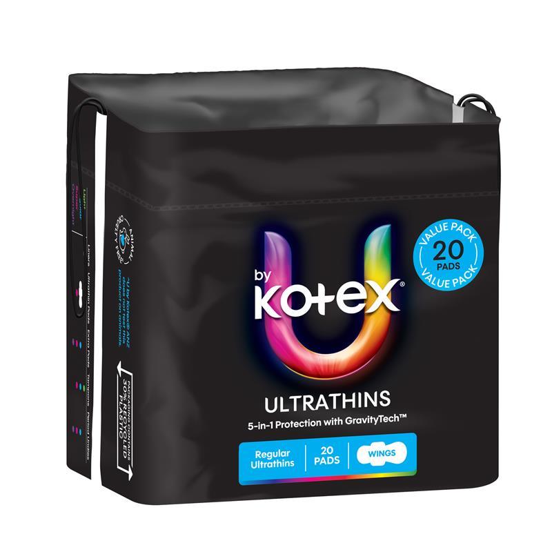 U by Kotex Ultrathin Pads Regular with Wings 20 Pack