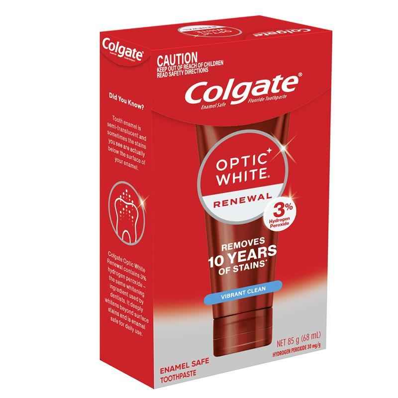 Colgate Toothpaste Optic White Renewal Teeth Whitening Vibrant Clean 85g