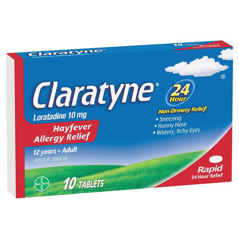 Claratyne Allergy & Hayfever Relief Antihistamine 10 Tablets
