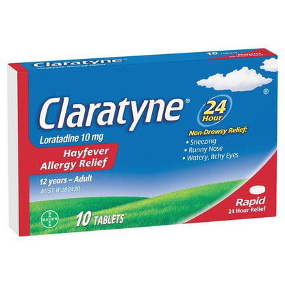 Claratyne Allergy & Hayfever Relief Antihistamine 10 Tablets