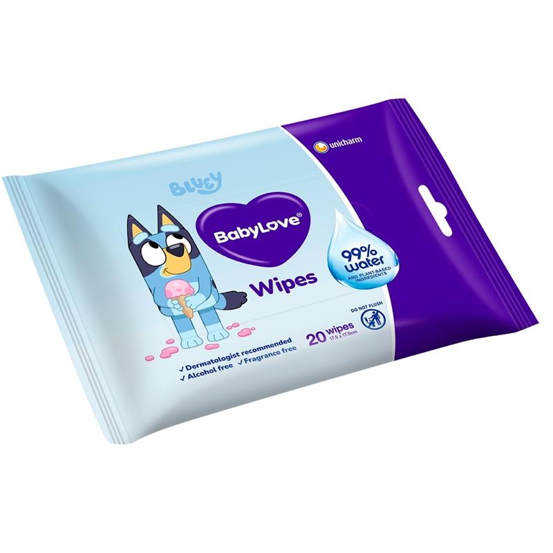 Babylove Water Wipes Travel Pack 20 Pack