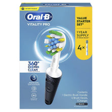 Oral B Power Toothbrush Vitality Pro Deep Clean Black Starter Pack