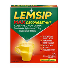 Lemsip Max with Decongestant Lemon 10pk Cold and Flu Hot Drink - GimmeNow