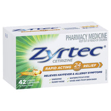 Zyrtec Rapid Acting Relief Antihistamine Hayfever & Allergy Liquid Capsules 42 Pack - GimmeNow