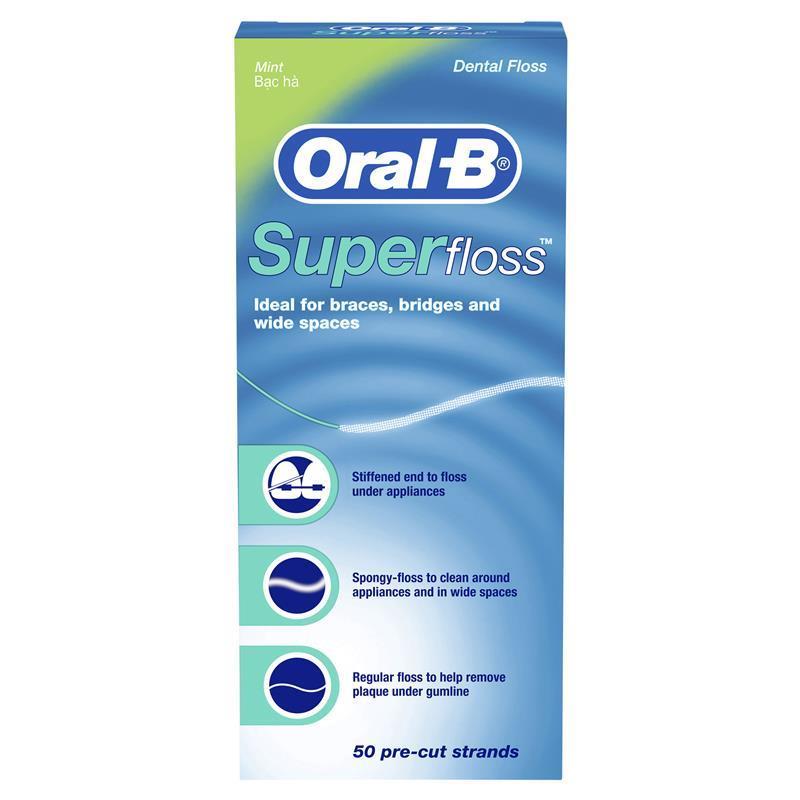 Oral B Superfloss Dental Floss Pre-Cut Strands 50 pack