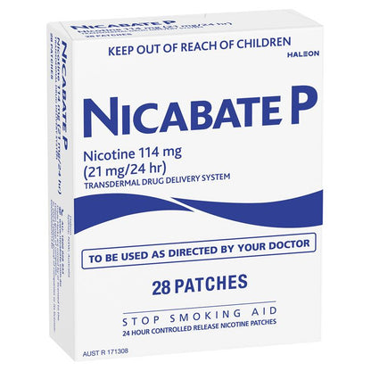 Nicabate P Patch Quit Smoking 21mg 28 Patches