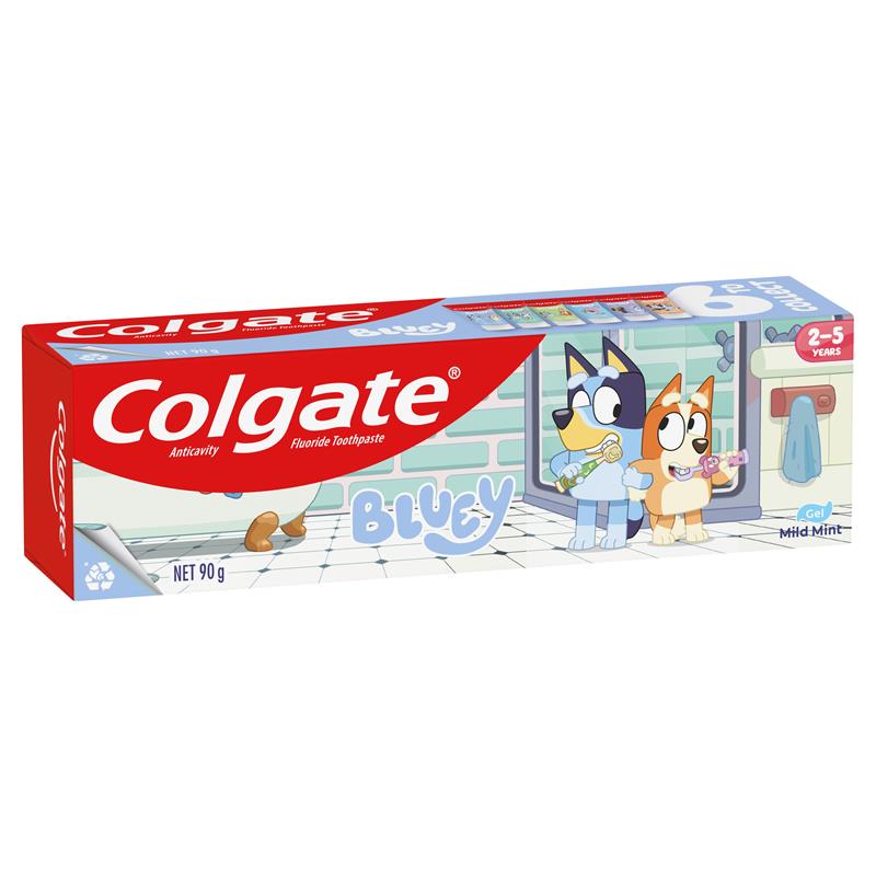 Colgate Toothpaste Kids Bluey 2-5 Years Mild Mint Gel 90g