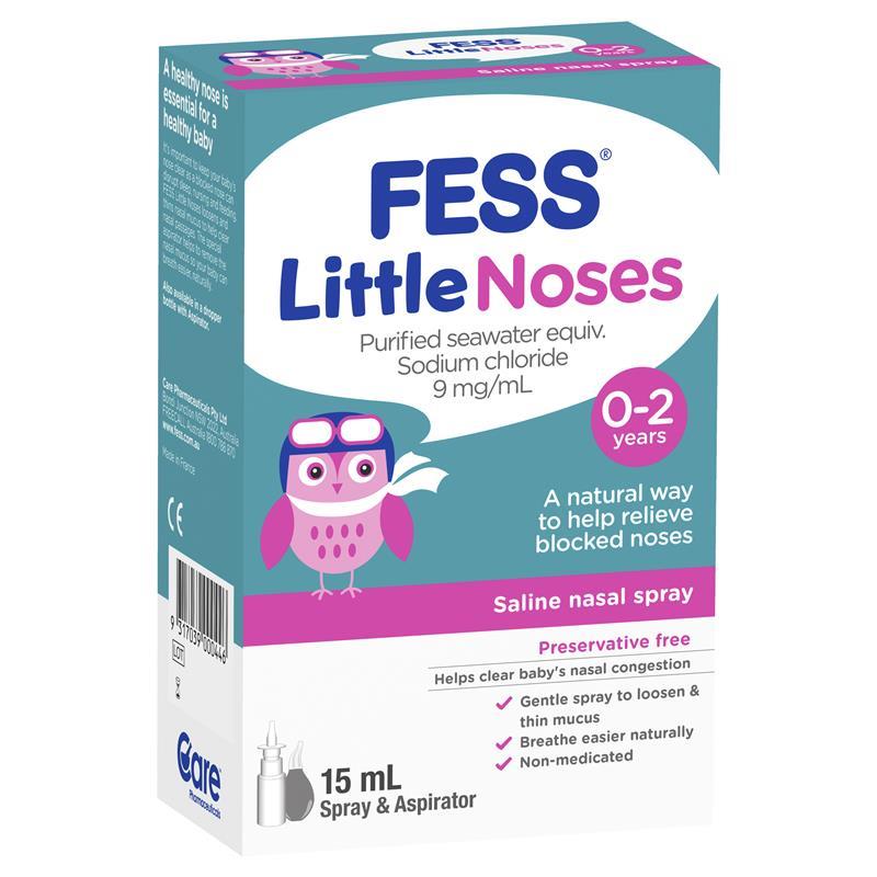 Fess Little Noses Saline Nose Spray + Aspirator 15ml - GimmeNow