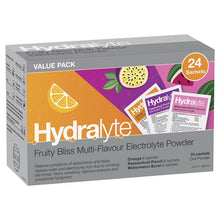 Hydralyte Electrolyte Fruity Bliss Multi Flavour Sachets 24 Value Pack
