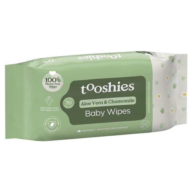 Tooshies Baby Wipes Aloe Vera & Chamomile 70 Pack