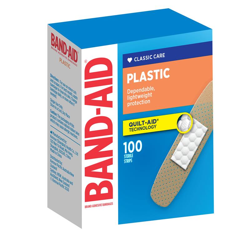 Band-Aid Plastic Strips 100 Pack