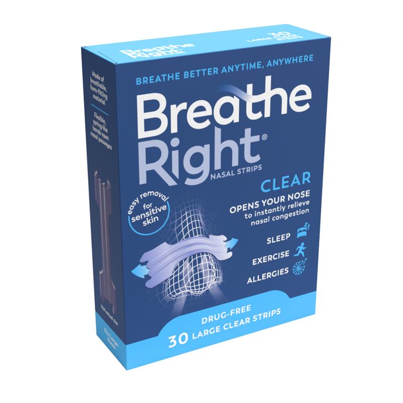 Breathe Right Clear Large Nasal Congestion Strips 30