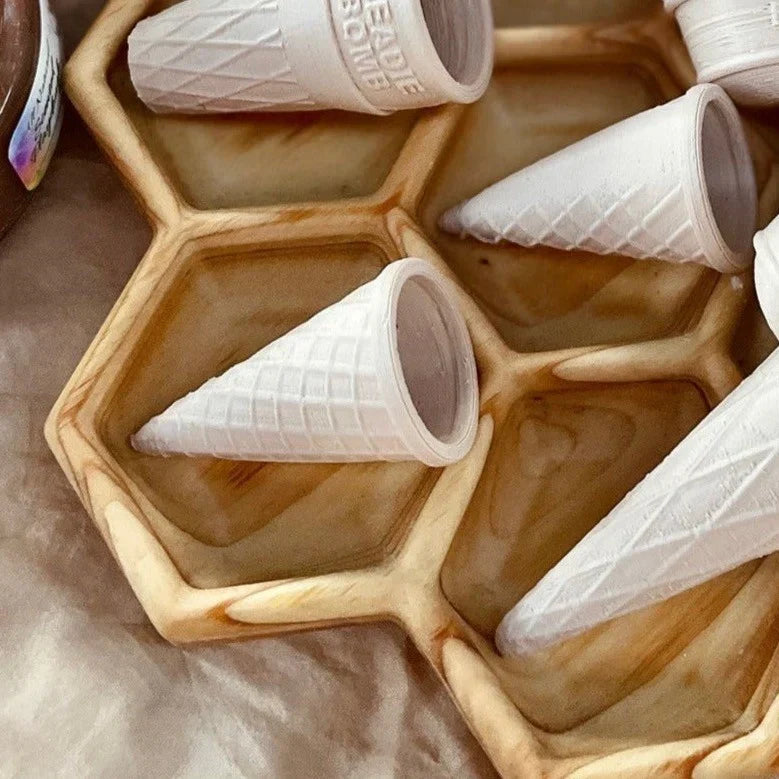 Waffle Ice Cream Cone by Beadiebug Playdough Sand Toys Art and Craft for Kids 3yrs+