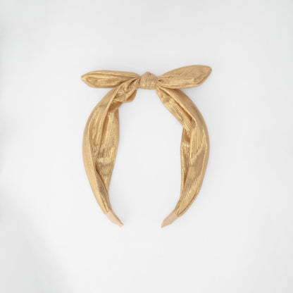 Bow Hairband - Gold Tone