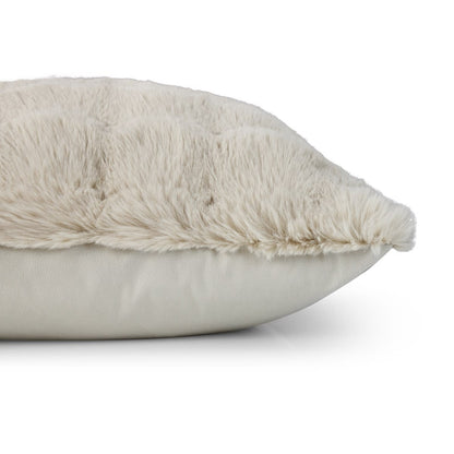 60cm Wave Faux Fur Cushion - Taupe