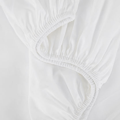 500 Thread Count Australian Grown Cotton Fitted Sheet - Double Bed, White