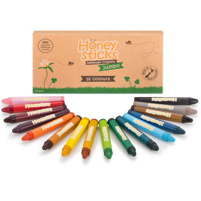 Honeysticks Beewax Crayons Jumbos 16 Pack 12mth+