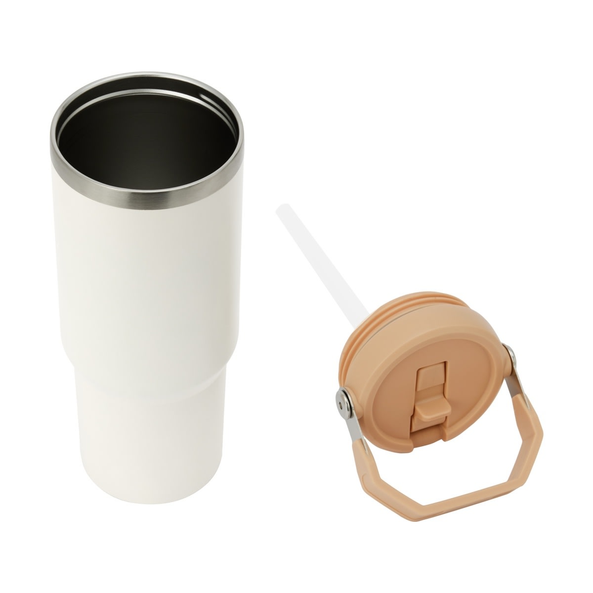 840ml Cream Tumbler with Top Handle