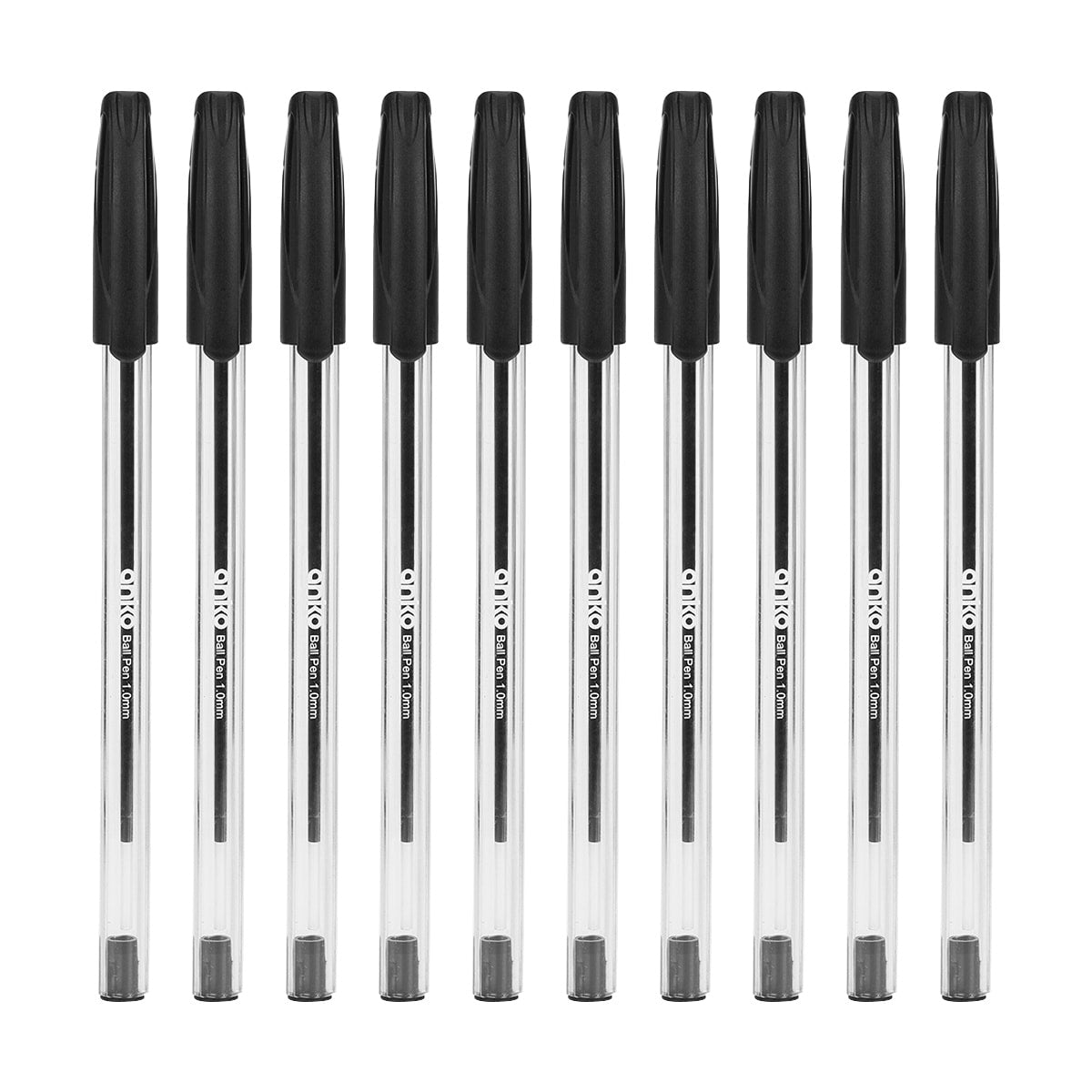 10 Pack Ballpoint Pens - Black