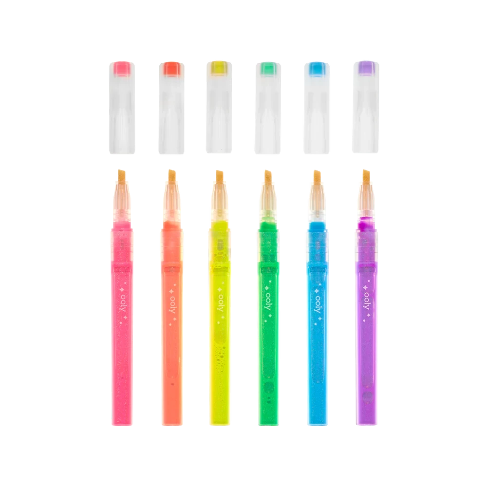 Ooly 6 Oh My Glitter Neon Highlighters Stationary Art and craft for kids 6yrs+