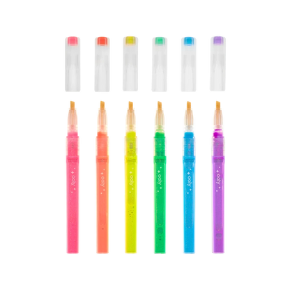 Ooly 6 Oh My Glitter Neon Highlighters Stationary Art and craft for kids 6yrs+