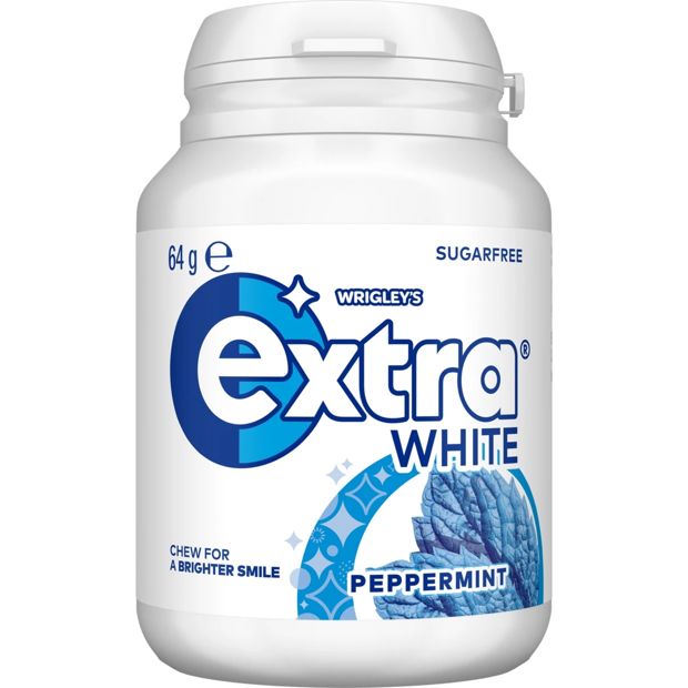 Wrigley's Extra White Peppermint Sugar Free Bottle - 64g