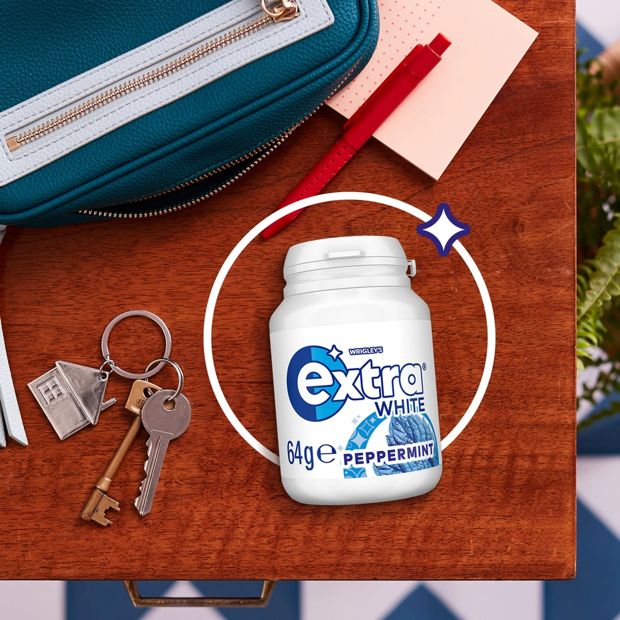 Wrigley's Extra White Peppermint Sugar Free Bottle - 64g