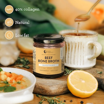 Nutra Naturals Beef Bone Broth Lemon Ginger ACV 190g