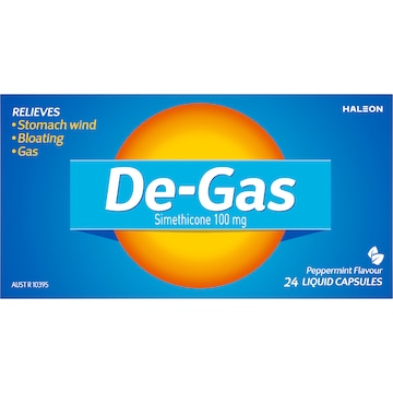 De-Gas Helps To Relieve Stomach Wind Bloating & Gas 24 pack